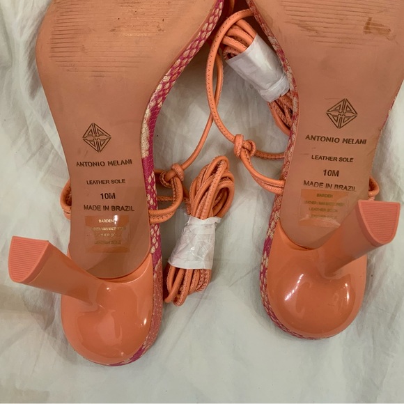 Antonio Melani Barden Lace-Up Dress Sandals 
Citrus Peach 7.5M or 10M New - Picture 7 of 12